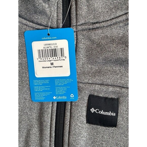 COLUMBIA Women's Columbia Lodge Hybrid Full Zip Color Block Black Grey Medium - Picture 7 of 11